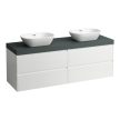 Laufen Lani alsószekrény pulttal H4065941122601, 2 db mosdótálhoz, 4 fiókos, 160 cm, több színben