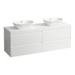 Laufen Lani alsószekrény pulttal H4065941122601, 2 db mosdótálhoz, 4 fiókos, 160 cm, több színben