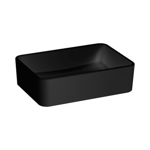 Jika CUBITO PURE H8184237161121 MOSDÓTÁL, 50 CM, TÉGLALAP ALAKÚ, MATT FEKETE
