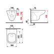 Jika DEEP BY JIKA H8206140000001 FALI WC, RIMLESS, ÖBLÍTŐPEREM NÉLKÜL, MÉLYÖBLÍTÉSSEL, VÍZSZINTES LEFOLYÓVAL