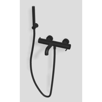   3MM Up+ fali kád csaptelep, zuhanyszettel, matt fehér, fekete vagy nikkel színben