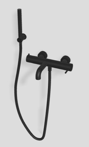 3MM Up+ fali kád csaptelep, zuhanyszettel, matt fehér, fekete vagy nikkel színben