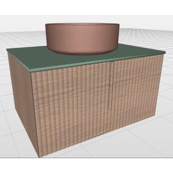   Arbi CODE WAVE alsószekrény pulttal mosdótálhoz, 1 fiókos, 70 cm, tölgyfa, több színben