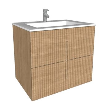   Arbi CODE WAVE alsószekrény matt fehér mosdóval, 2 fiókos, 70 cm, tölgyfa, több színben
