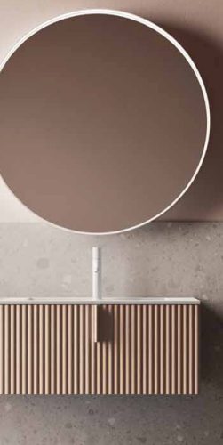 Arbi CODE WAVE alsószekrény matt fehér mosdóval, 1 fiókos, 85 cm, tölgyfa, több színben