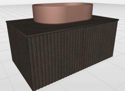 Arbi CODE WAVE alsószekrény pulttal mosdótálhoz, 1 fiókos, 85 cm, tölgyfa, több színben