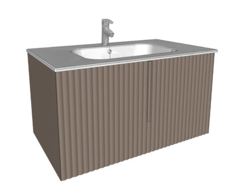 Arbi CODE WAVE alsószekrény fényes fehér mosdóval, 1 fiókos, 85 cm, lakkozott, több színben