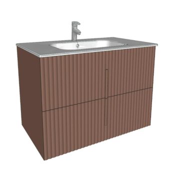   Arbi CODE WAVE alsószekrény fényes fehér mosdóval, 2 fiókos, 85 cm, lakkozott, több színben