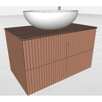   Arbi CODE WAVE alsószekrény pulttal mosdótálhoz, 2 fiókos, 85 cm, lakkozott, több színben