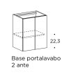 Arbi Ho.me plus alsószekrény pulttal, mosdótálakhoz, 2 ajtós, 50 cm, több színben, 1 üvegpolccal
