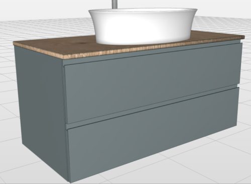 Arbi Ho.me plus alsószekrény pulttal, mosdótálakhoz, 2 fiókos, 105 cm, több színben