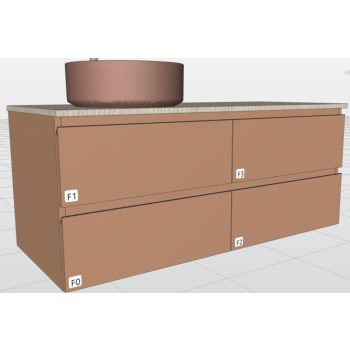   Arbi Ho.me plus alsószekrény pulttal,  2 mosdótálhoz, 4 fiókos, 120 cm, több színben