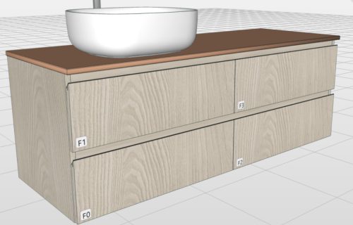 Arbi Ho.me plus alsószekrény pulttal,  2 mosdótálhoz, 4 fiókos, 140 cm, több színben