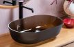 Arbi Flow mosdótál R00U, 52 cm, ovális, fényes üveg, több színben