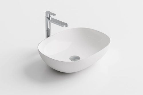 Arbi Fine 50 mosdótál R01A, 50 cm, ovális, fényes fehér