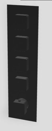 3MM Hask termosztátos zuhany-kád csaptelep, 4 fogyasztóhoz, matt fehér, fekete vagy nikkel színben