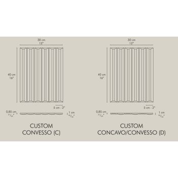   CERAMICA VOGUE FLAUTI CUSTOM 5 x 40 cm falicsempe, fényes, domború és homorú+domború keverék megoldások