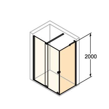   HÜPPE XTENSA FRAME XT5030 Oldalfal a toló zuhanyajtóhoz, 70 x 200 cm