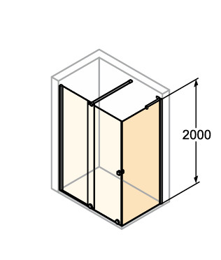 HÜPPE XTENSA FRAME XT5030 Oldalfal a toló zuhanyajtóhoz, 70 x 200 cm